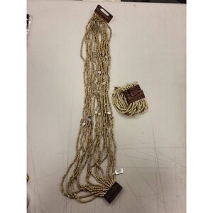 Wood Bead‎ Necklace Bracelet Set Boho Style Fashion Jewelry Women Girls